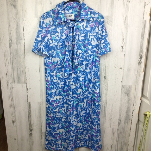 Vintage 60s The Stroller A-line Shift Dress Mod Gogo Hippie Retro Floral Pocket - Picture 1 of 9